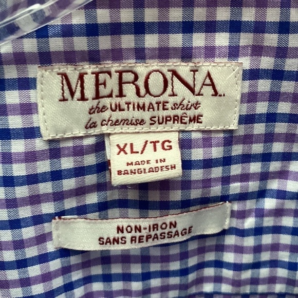 F mens Merona casual long sleeve button down shirt size XL.    Like new - Picture 2 of 4